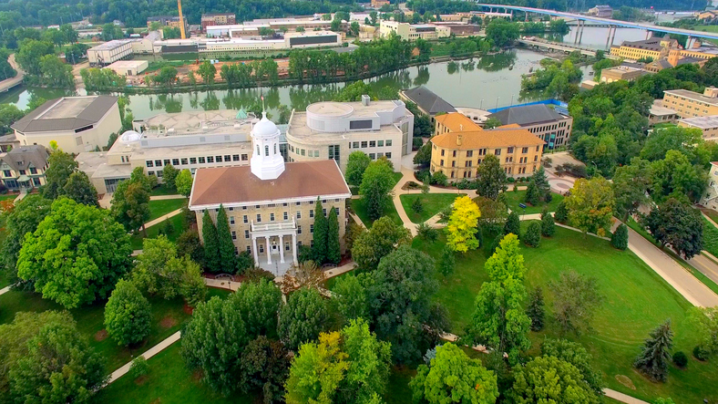Aerial View of Lawrence University in Appleton Wisconsin